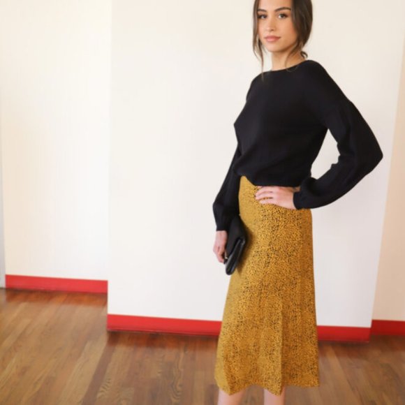 NWT Cheetah Print Slit Midi Skirt - Picture 7 of 9